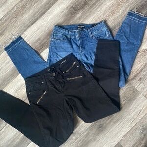 Kenneth Cole jeans size 2 black & blue denim stretch jeans 2 pairs